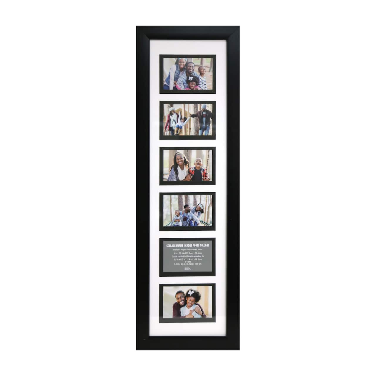 6 Opening 32.5&#x22; x 9&#x22; Collage Frame with Double Mat by Studio D&#xE9;cor&#xAE;